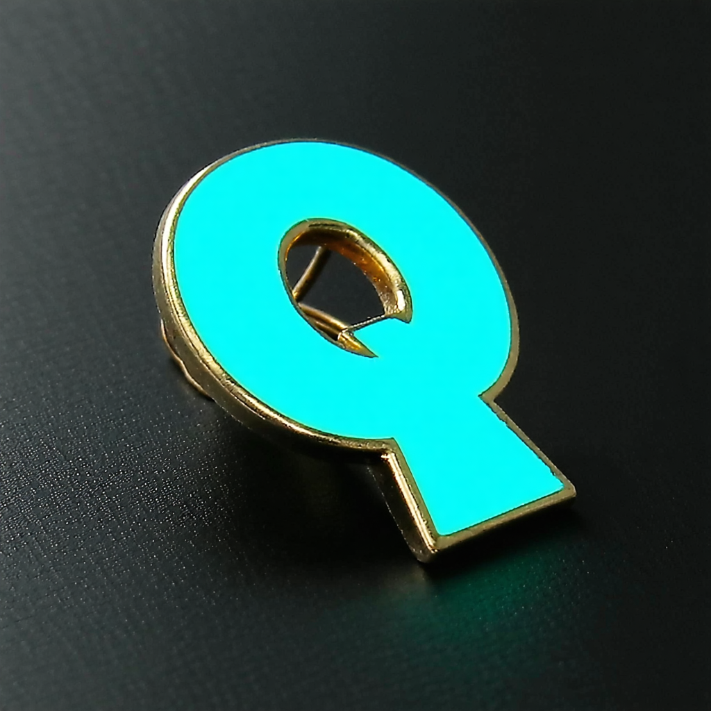 Q Mark Enamel Pin — "The Ring"